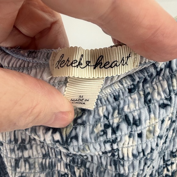 VTG Women's Size Medium Dress Blue Y2K 90s Fairy Boho Floral Milkmaid Coquette - Picture 4 of 10